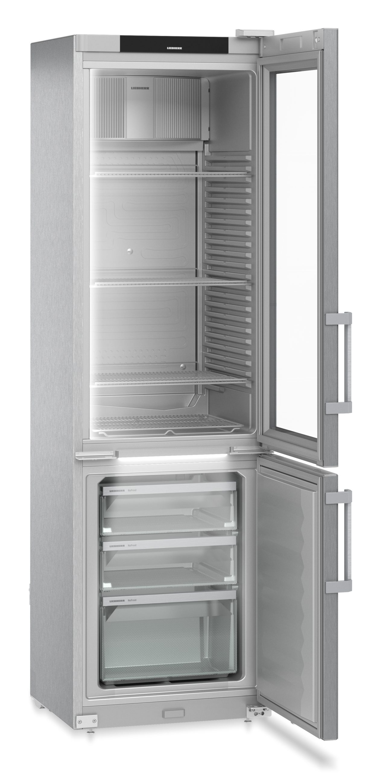 Liebherr FCFCvg 4032 Kühl-Gefrierkombination 343 L Edelstahl Glastür